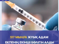Жетісулық 517 мыңға жуық адам екпенің екінші бөлігін алды